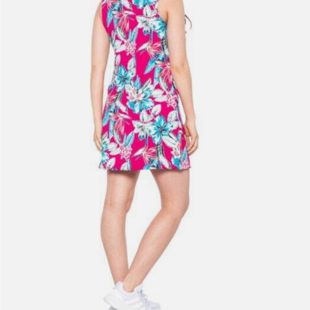 Tommy Bahama Golf Tropical Floral Sleeveless Dress XS Pink Resort Summer - Picture 9 of 11